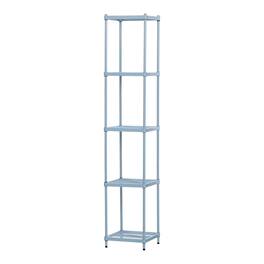 Design Ideas - MeshWorks 5 Tier Tower Metal Storage Shelving Unit Rack - Sky Blue