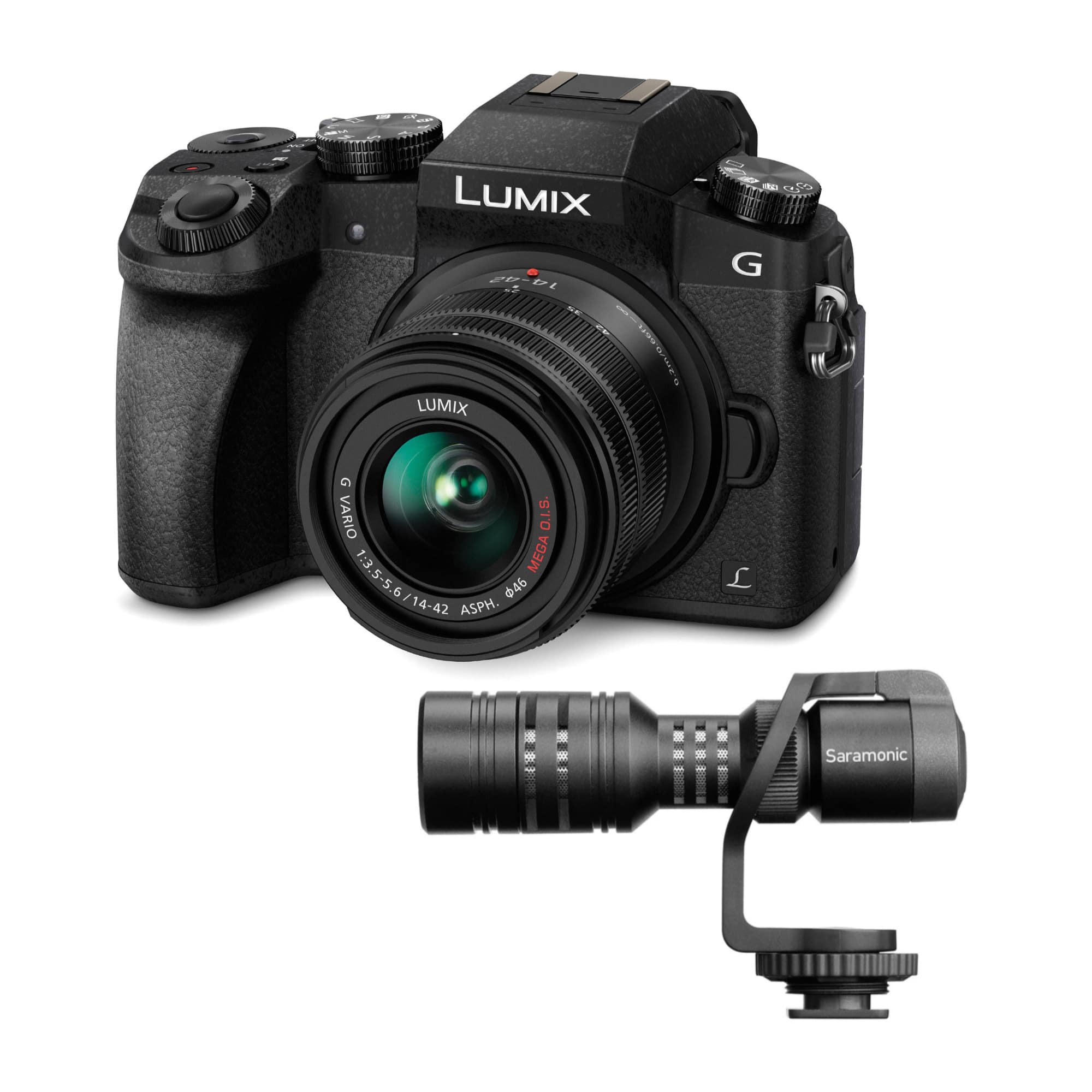 Panasonic - LUMIX G7 Mirrorless Camera with 14-42mm f/3.5-5.6 Lens (Black) Bundle