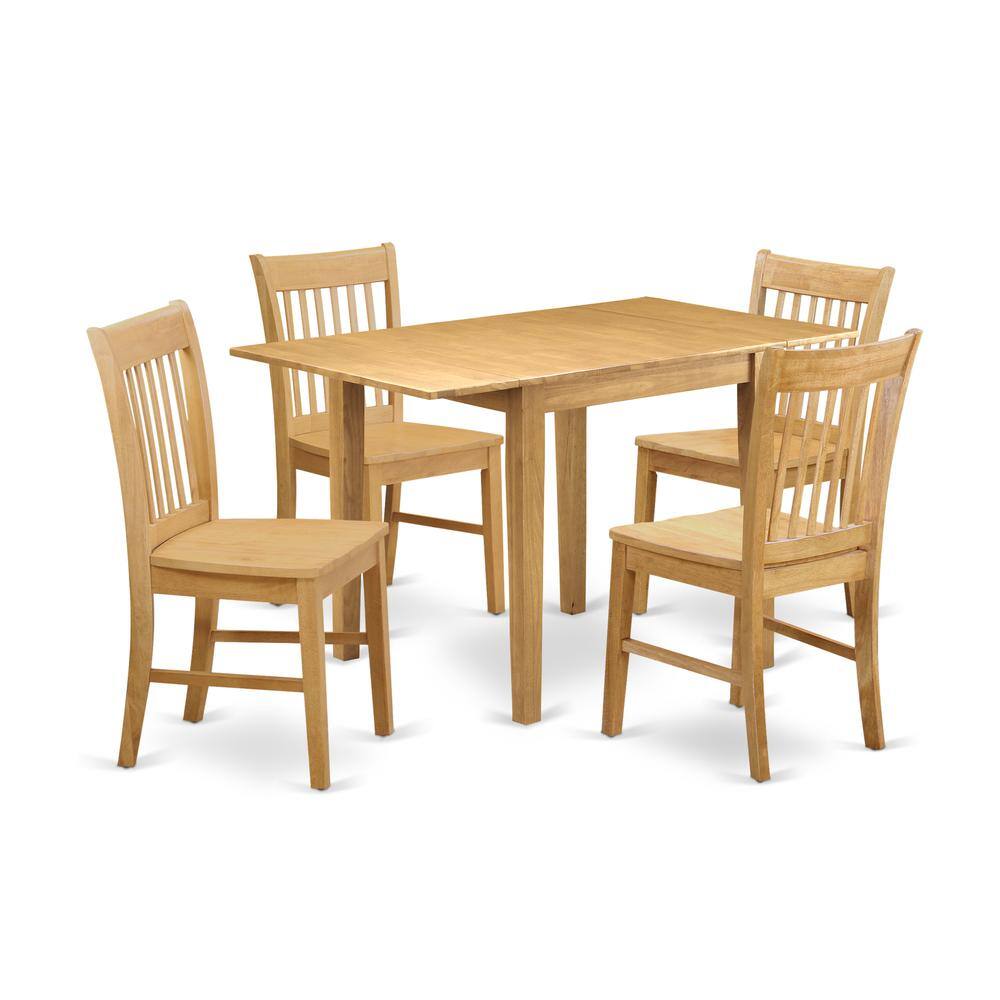 Left. East West Furniture - Dining Room Set Oak - Brown.