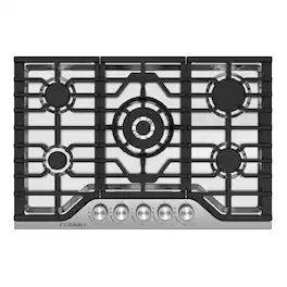 COSMO - COS-CTGV305SS 30 in. Vista Collection Drop-in Gas Cooktop with 5 Burners, Metal Knobs, Cast Iron Grates, Stainless Steel - Stainless Steel