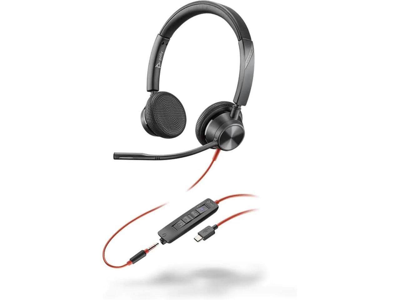 Alt View 7. HP - Poly Blackwire 3325 Headset - Microsoft Teams - USB C & 3.5mm - Wired - Black - Black.