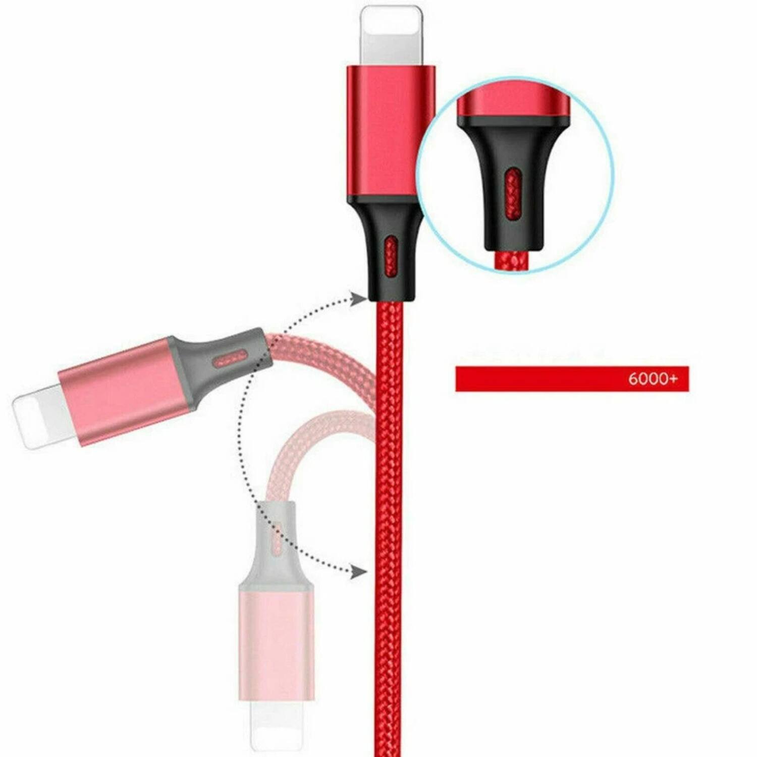 Left. Home Collection - 3-in-1 Fast USB Charging Cable – Universal Multi-Function Cell Phone Charger Cord.