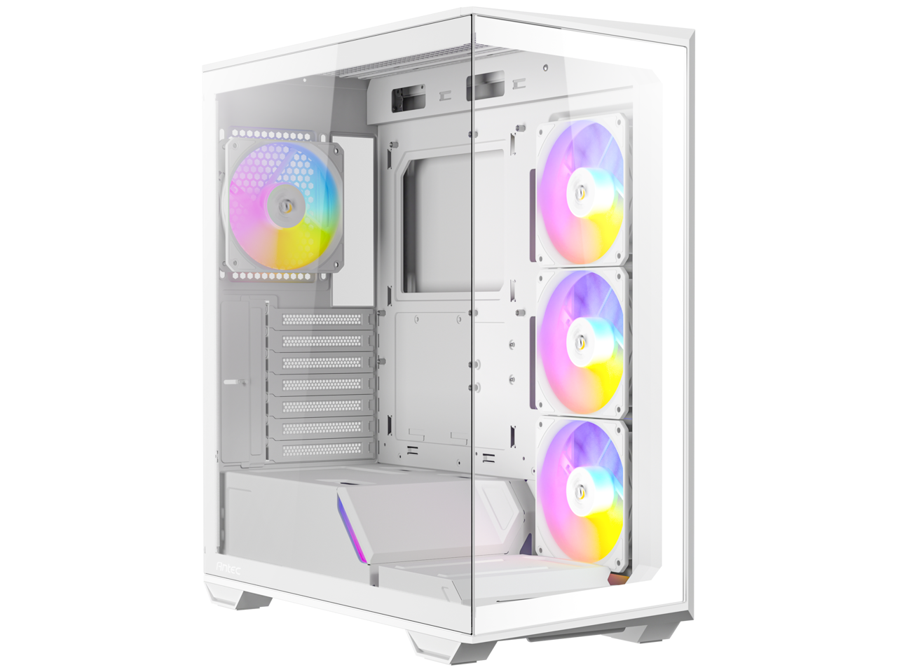 Alt View 8. Antec - Antec C3 ARGB White, 4x ARGB Fans, 8 Fan Support, Type-C 3.2 Gen 2, Tempered Glass, 360mm Radiator, ATX Mid-Tower - White.