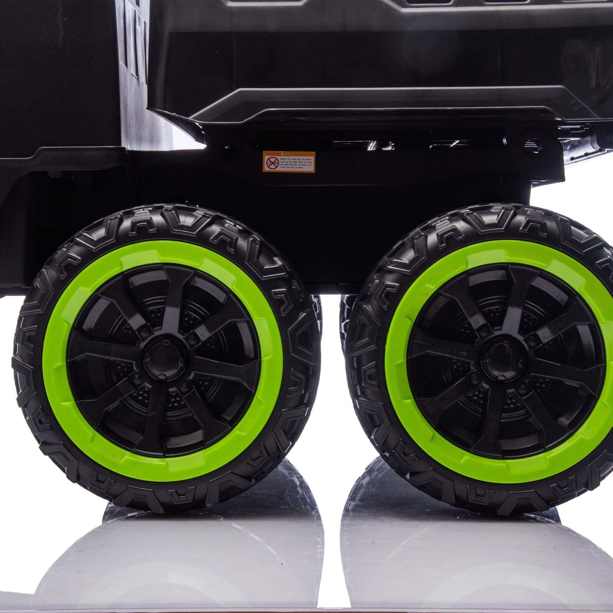 Alt View 5. Boyel Living - 3+ Black 24V Kids Ride On UTV with Parents Remote Control Twin 75W Motors 4Wheel S - black.
