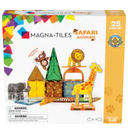 Safari Animals 25-Piece Magnetic Construction Set, THE ORIGINAL MAGNA-TILES