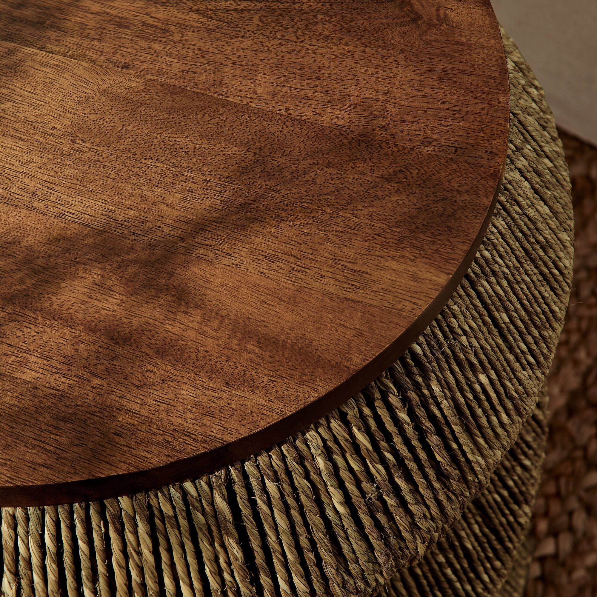 Alt View 1. Modway - Maris Seagrass and Wood End Table by Modway - Walnut Natural.