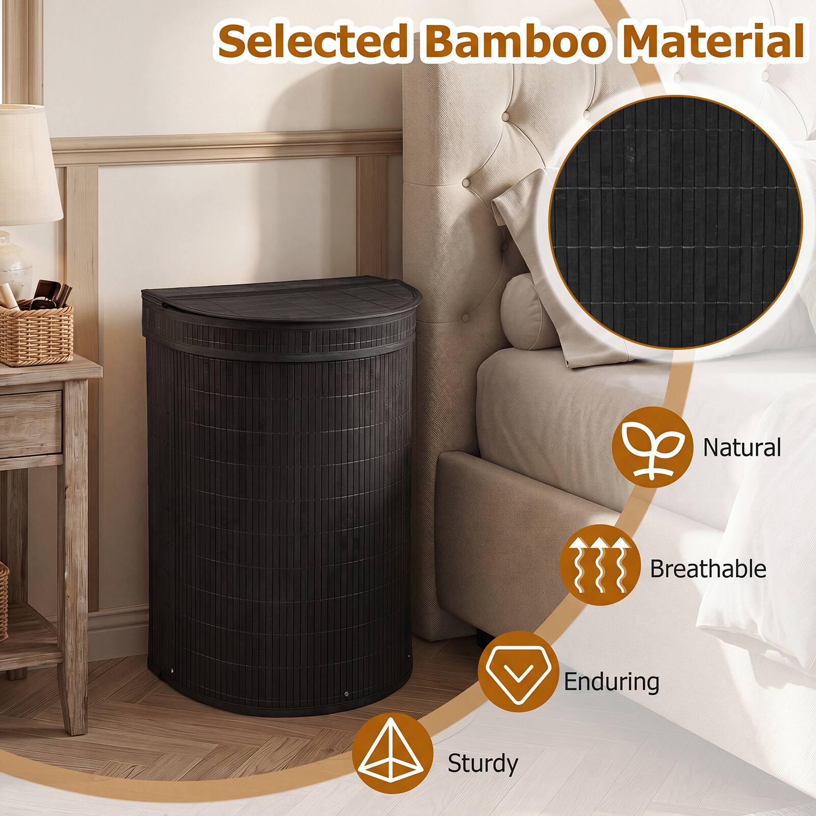 Selected Bamboo Material  
Natural  
Breathable  
Enduring  
Sturdy