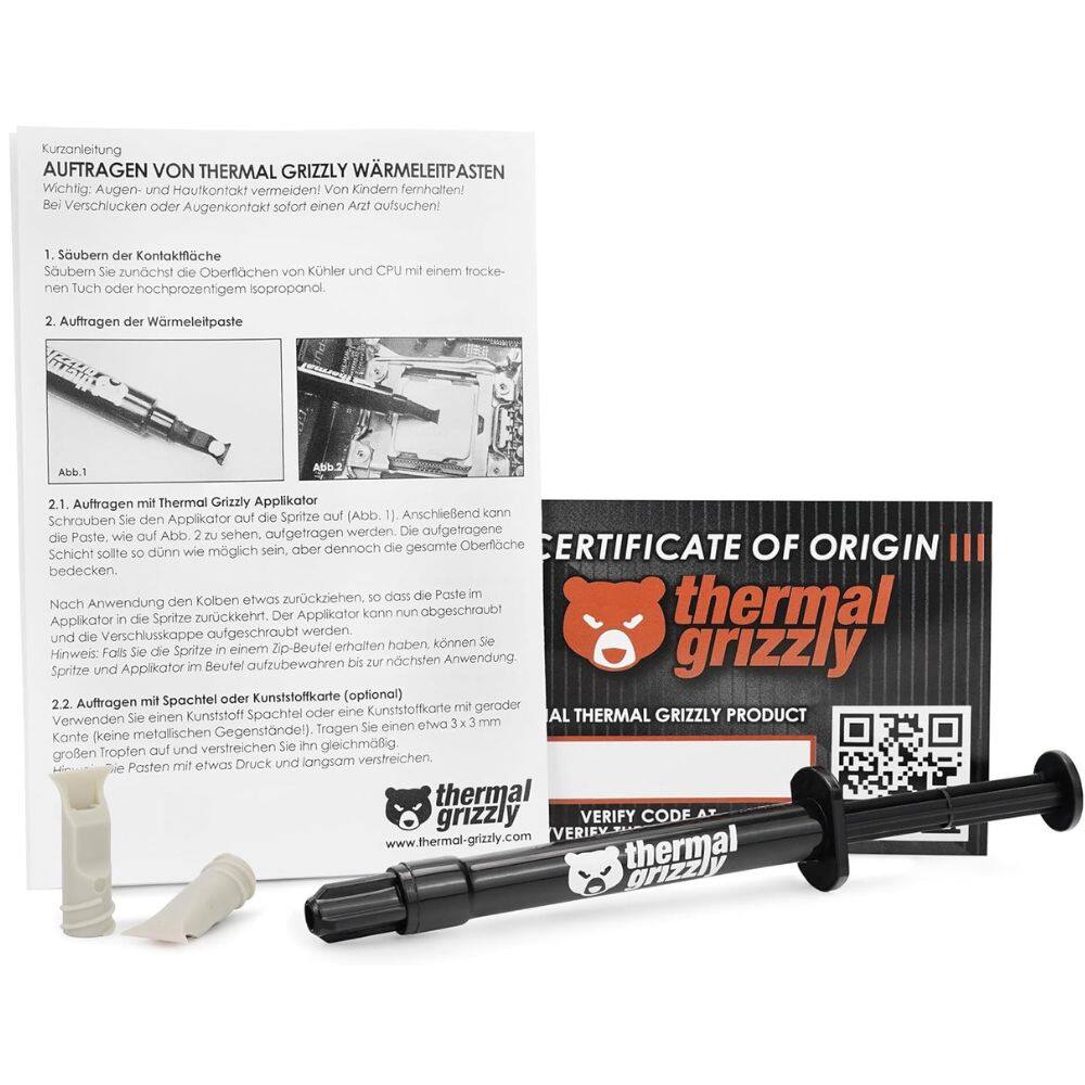 Thermal Grizzly Kryonaut Extreme 2g Thermal Paste Combo with 12