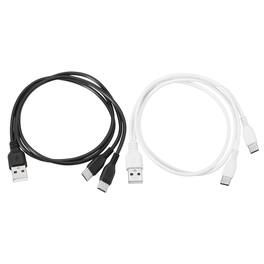 Unique Bargains - Multi USB A to 2 USB-C Splitter, 2-in-1, 20in, 5V 2A, 2pcs - for Phone/Power Bank/Tablet - Black, White