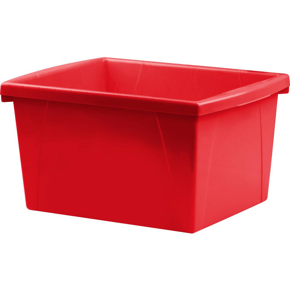 Front. Storex - Storex 4 Gallon Storage Bin, Red.