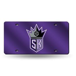 Rico Industries - Sacramento Kings Basketball Logo Mirror Look LASER License Plate - Multi