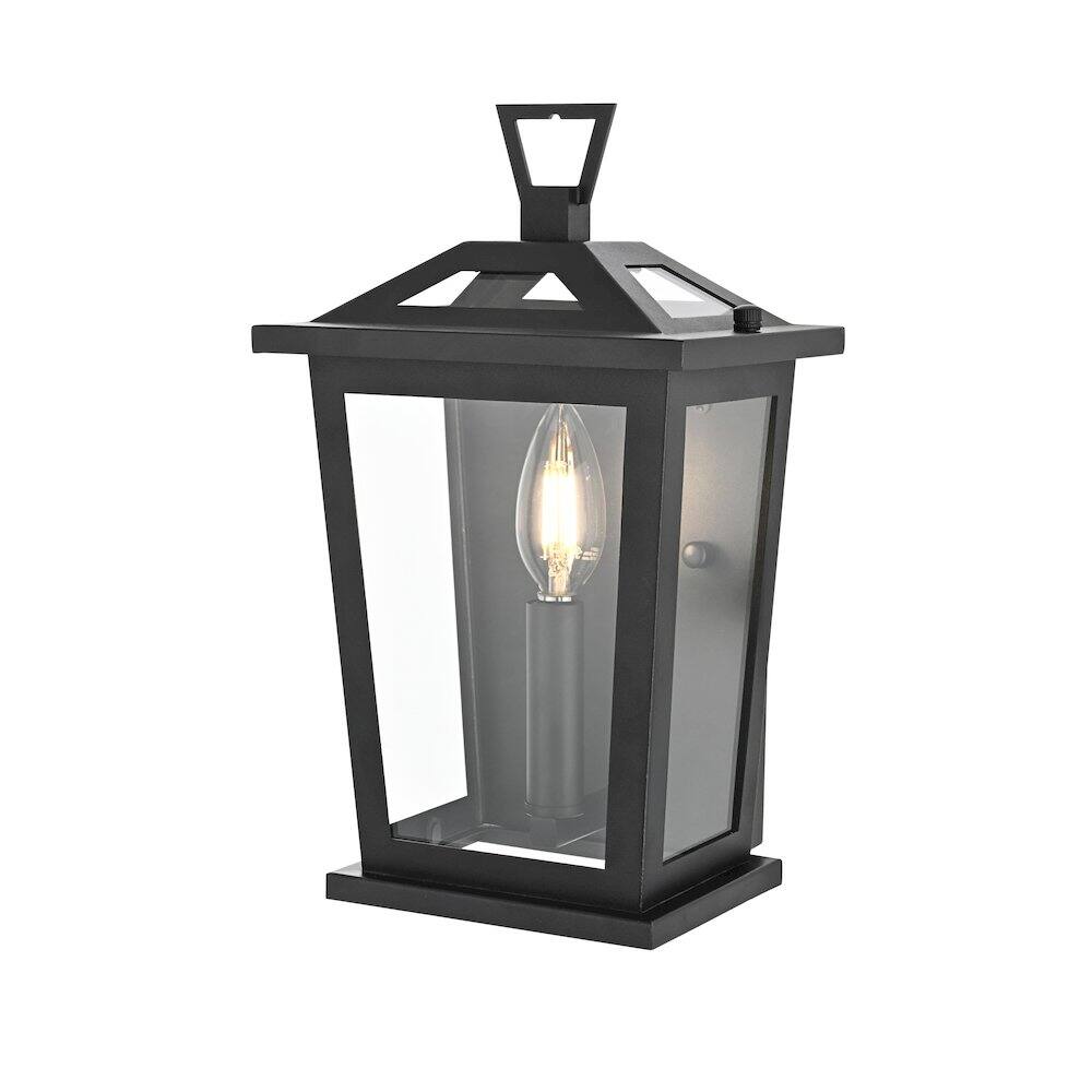 Angle. Elegant Lighting - Richmond 7 inch Outdoor Pendant in Black - Black.