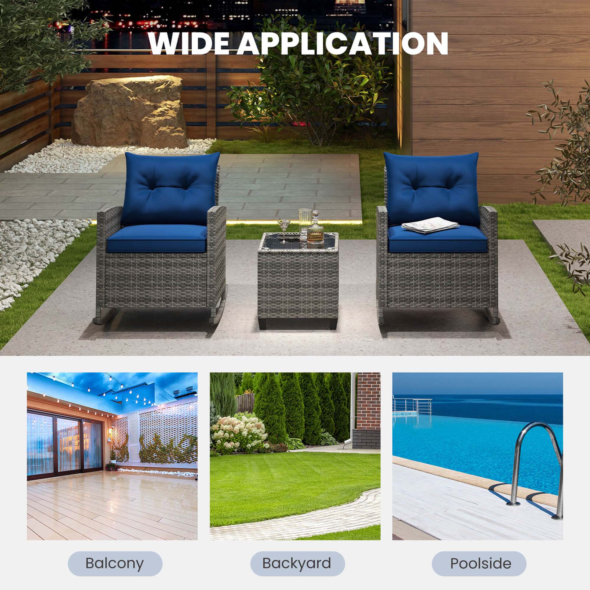 Wide Application: Balcony, Backyard, Poolside
