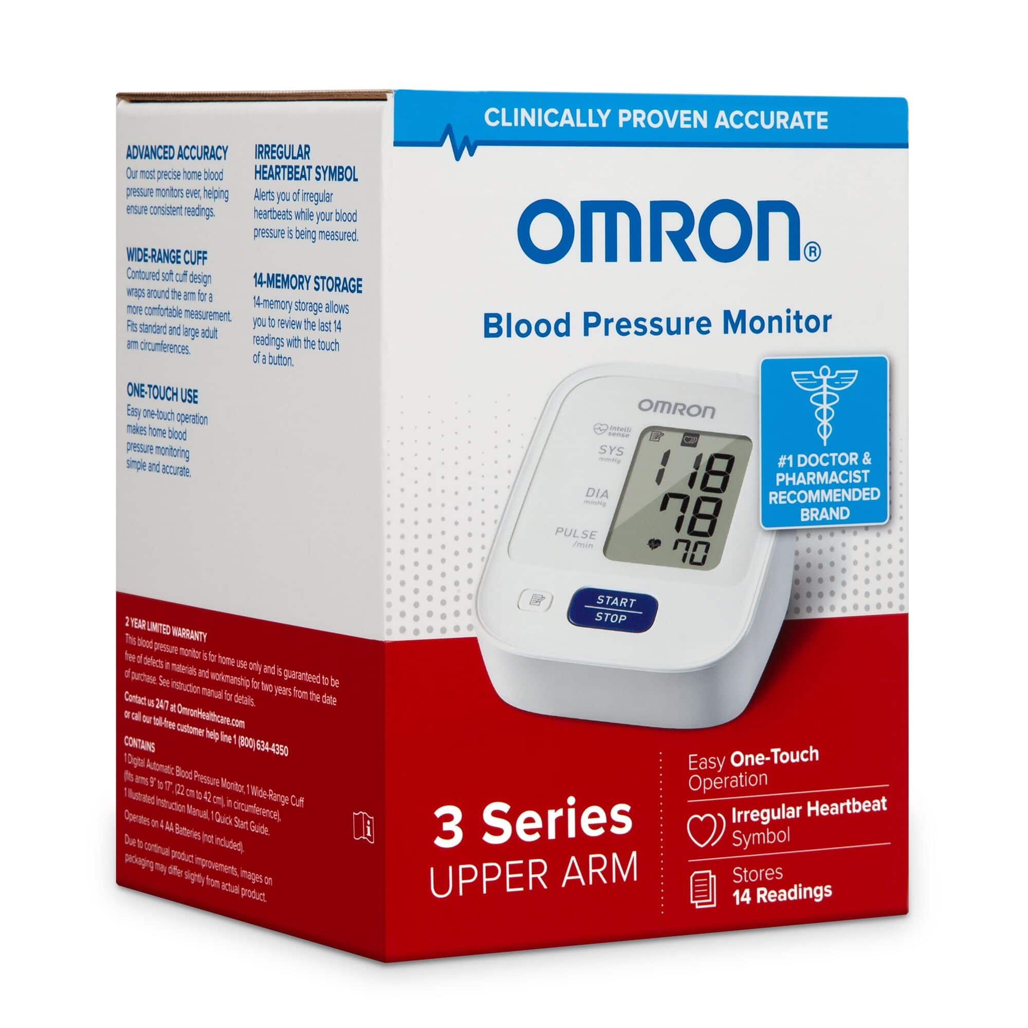 Alt View 16. Omron - 3 Series - Automatic Upper Arm Blood Pressure Monitor - Black/White.