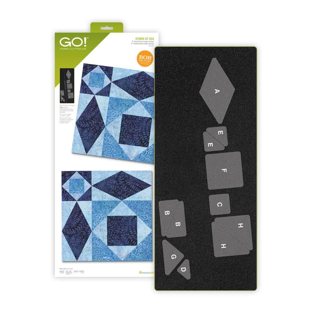 AccuQuilt - GO! Storm at Sea Accurate Finished Fabric Cutting Die with Multiple Designs, Shapes, and Sizes for Quilt, Pillow - Multicolor