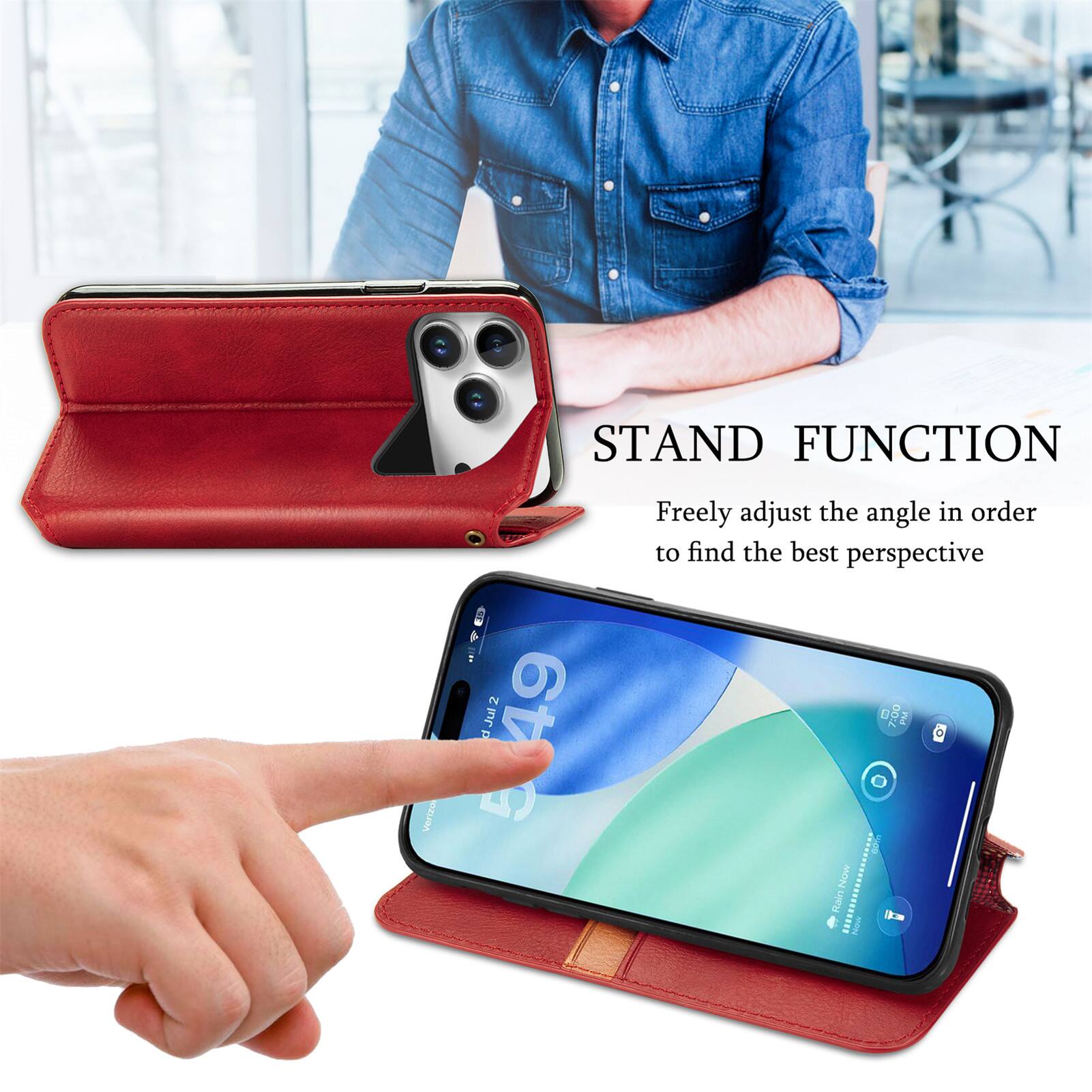 STAND FUNCTION  
Freely adjust the angle in order to find the best perspective