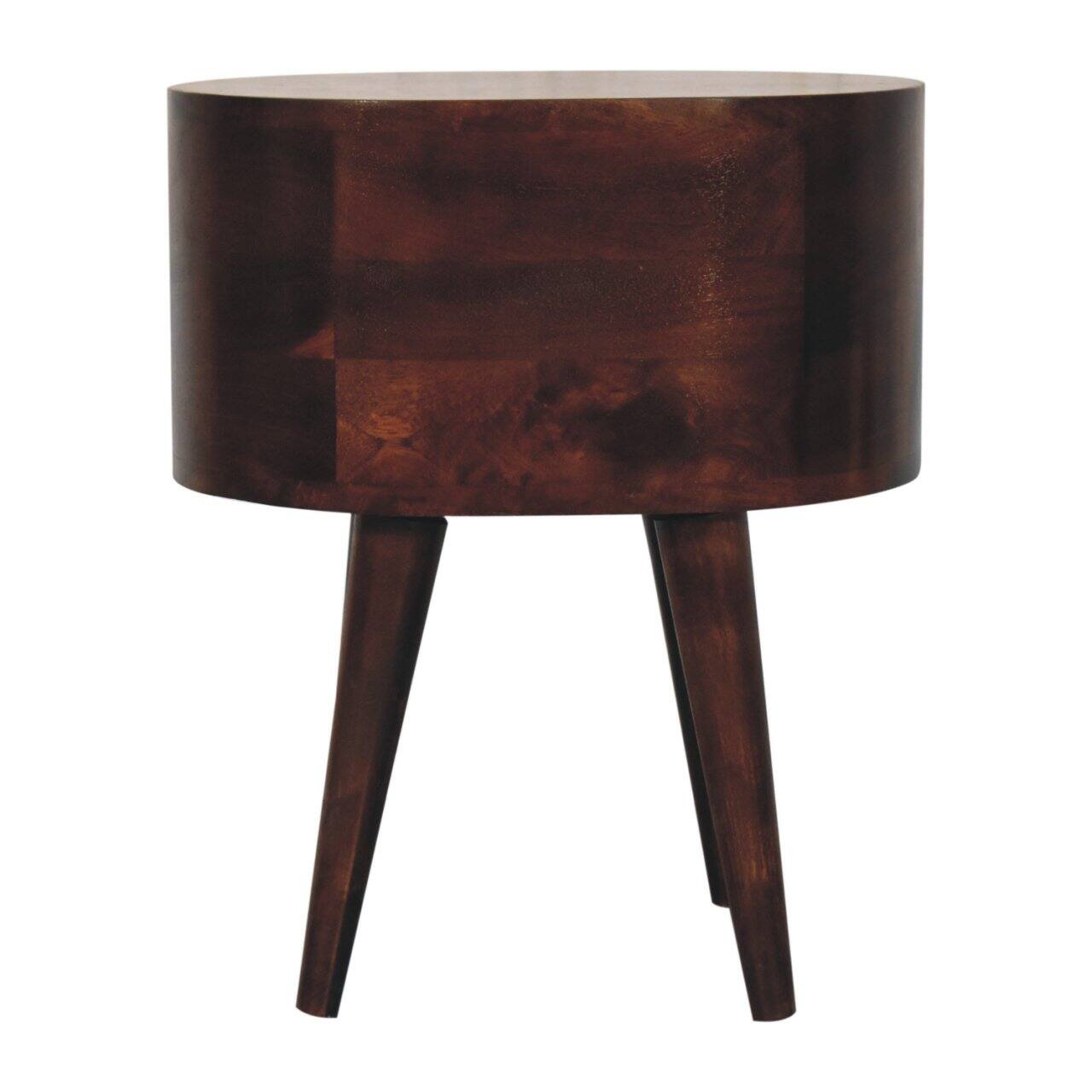Alt View 5. Artisan Furniture - Artisan Furniture Solid Wood California Walnut Rounded Bedside Table, 2 Drawers, Dark Brown - Dark Brown.