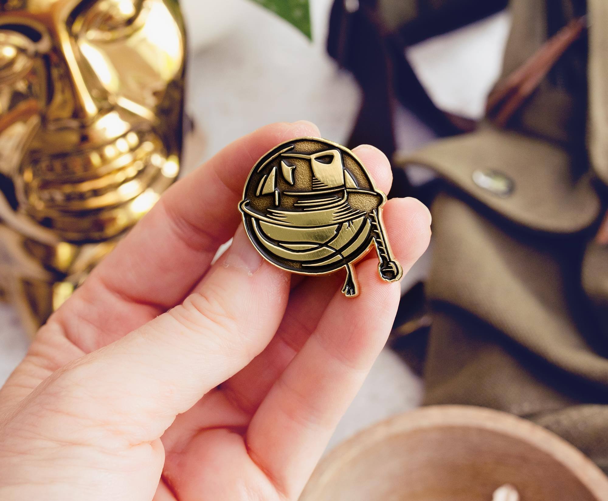 Alt View 3. SalesOne LLC - Indiana Jones and the Dial of Destiny Hat and Whip Pin | SDCC 2023 Exclusive - Brown.