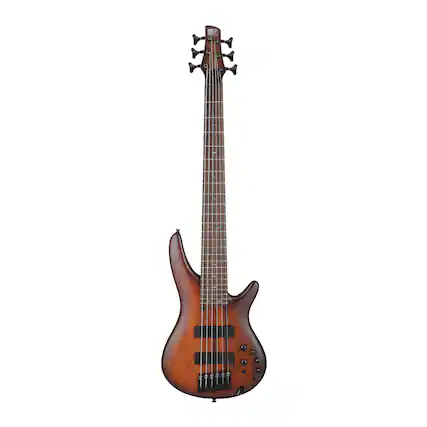 Front. Ibanez - Ibanez SR506AMHL SR Standard 6str Electric Bass - Mahogany Brown Burst Low Gloss.