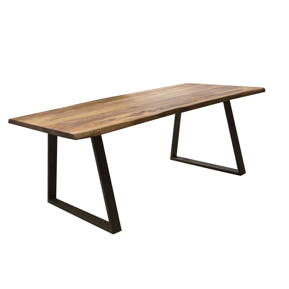 AmeriHome - Dining Table 63" x 35" with Legs, Seats 4 to 6 - Brown/Black