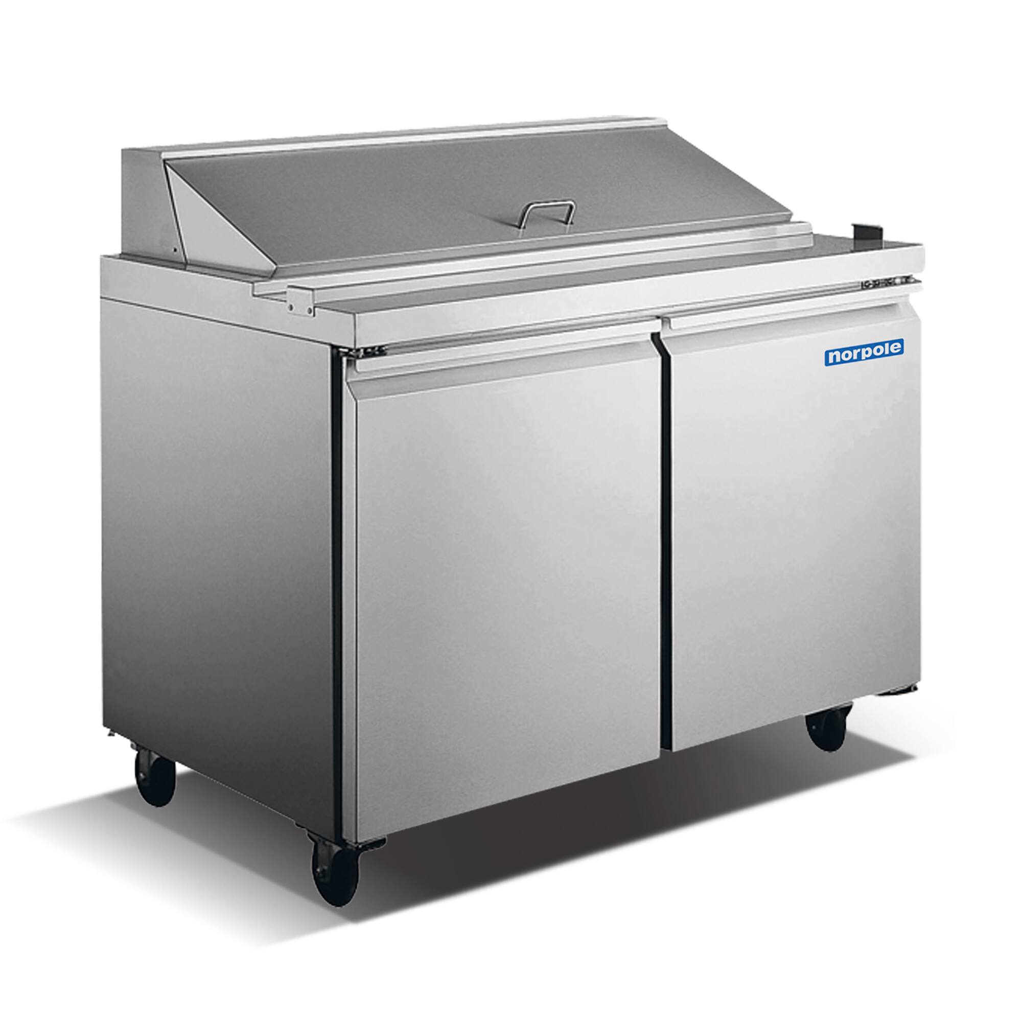Alt View 4. Magic Chef - Commercial 9.5 cu. ft. Sandwich/Salad Prep Table Refrigerator in Stainless Steel - Stainless Steel.