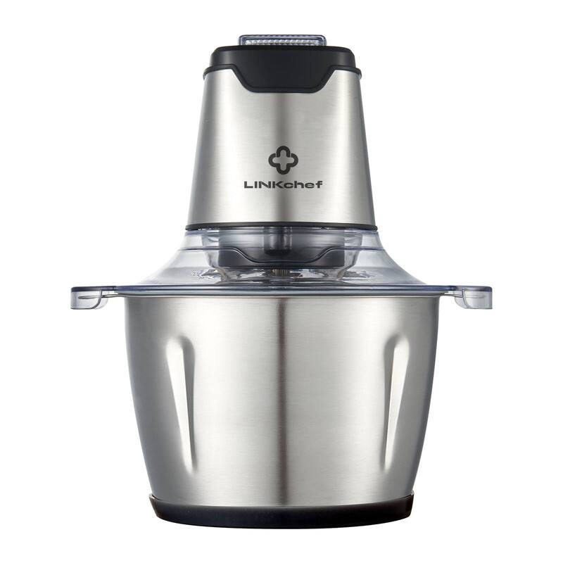 Front. LINKChef - Electric Meat Grinder/Food Chopper with Stainless Steel Bowl & Rubber Pad - Stainless Steel.