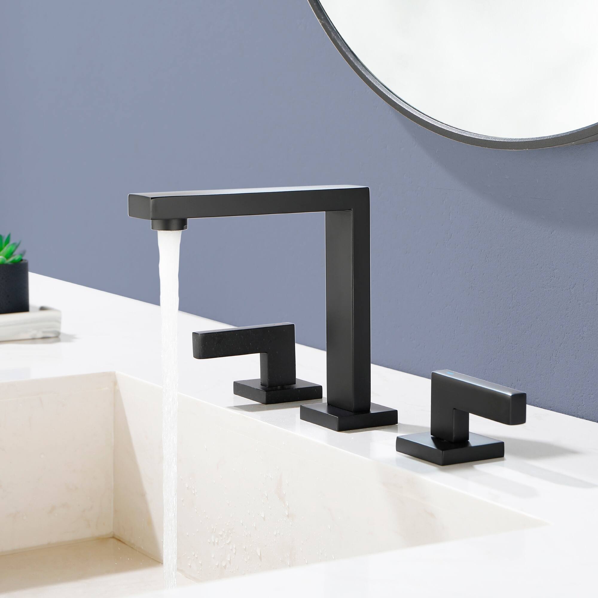 Alt View 1. Boyel Living - Matte Black Widespread Bathroom Faucet Dual Handle 1.2GPM - Matte Black.