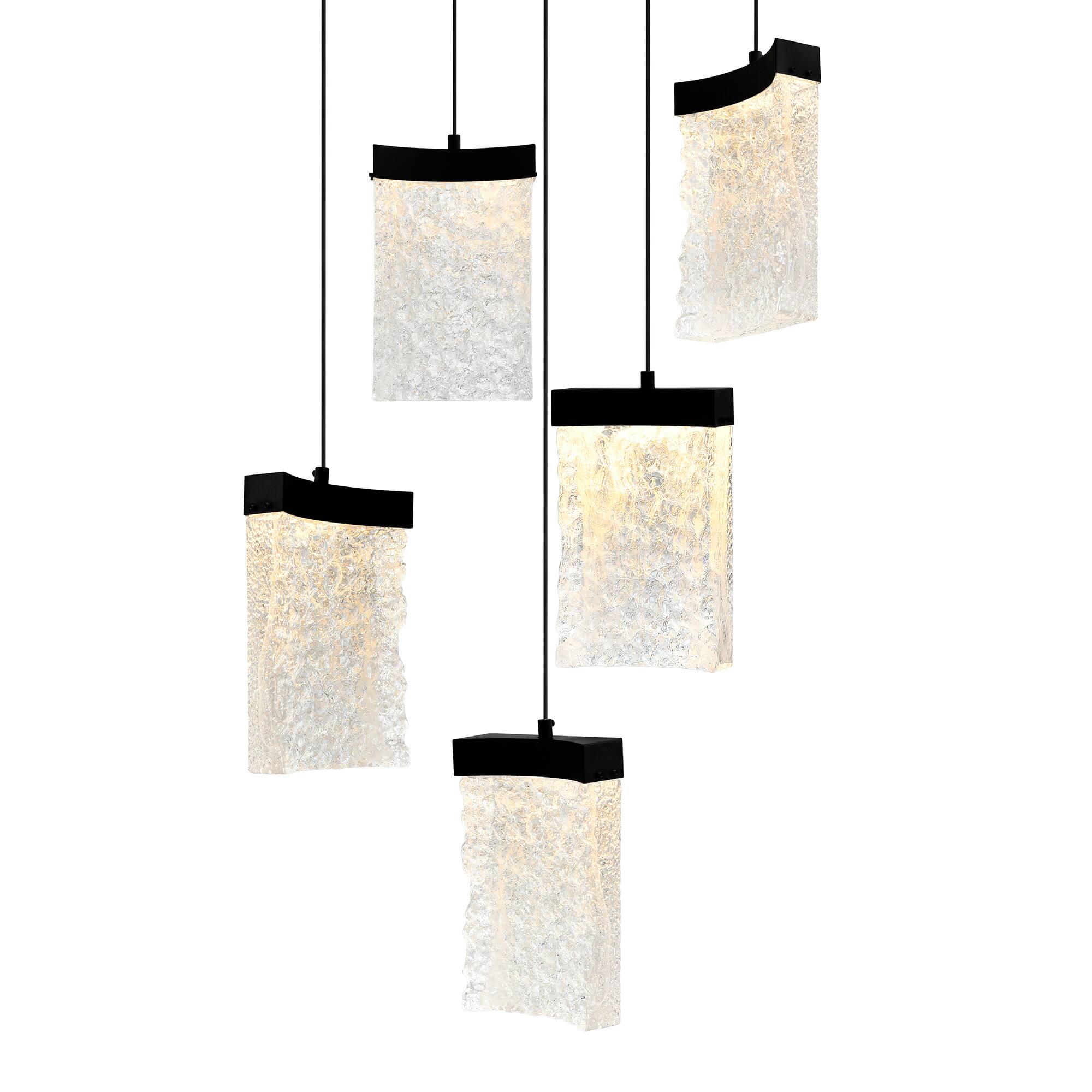 Angle. CWI Lighting - Lava Integrated LED Black Mini Pendant - Black.