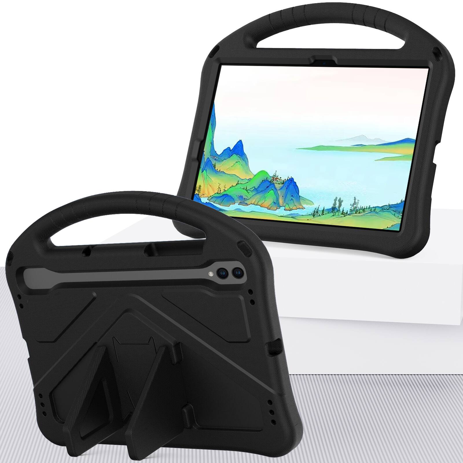 Alt View 2. Dteck - For Samsung Galaxy Tab S10 FE/S9 FE/S9/S8/S7 11-inch Lightweight EVA Shockproof Handle Stand Kids Case Cover - Black.