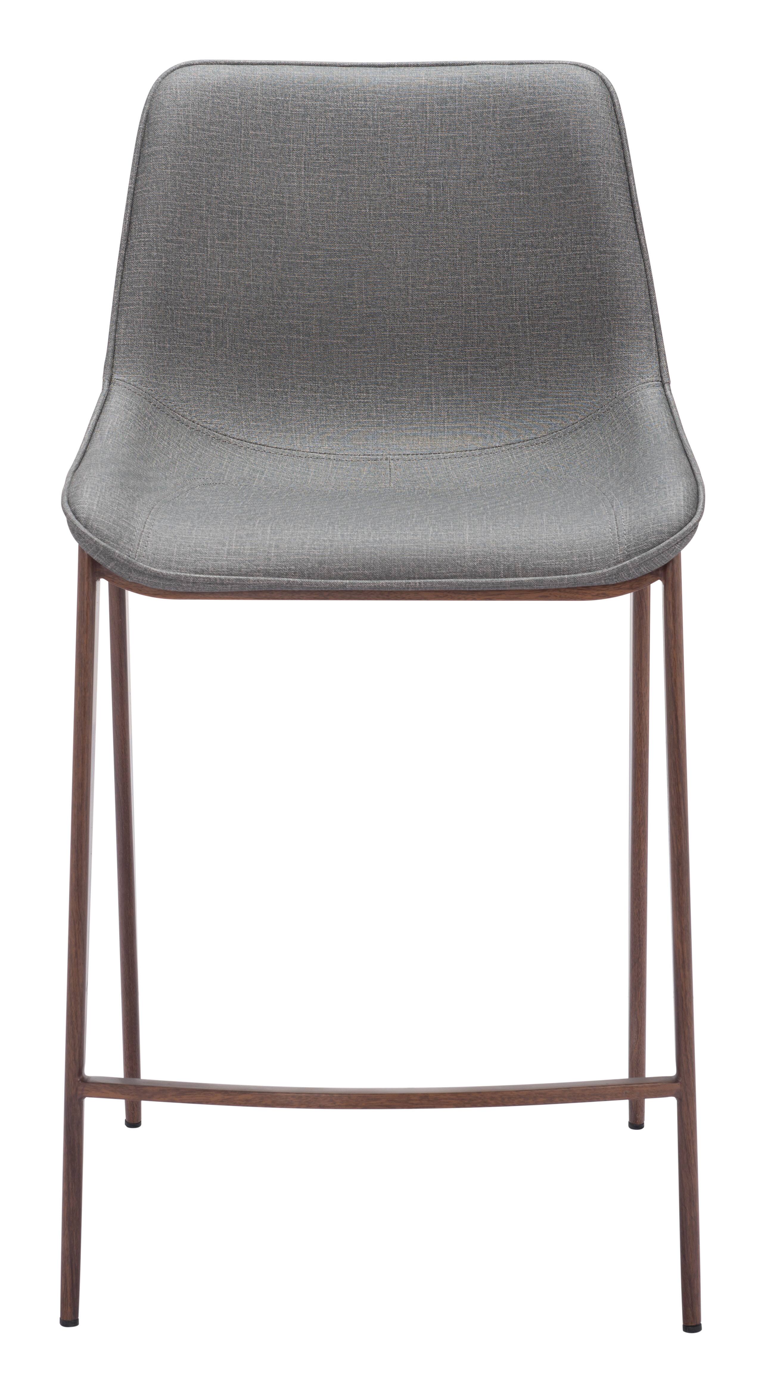 Alt View 1. Hivvago - Magnus Counter Stool (Set of 2) Slate Gray & Walnut - Slate Gray & Walnut.