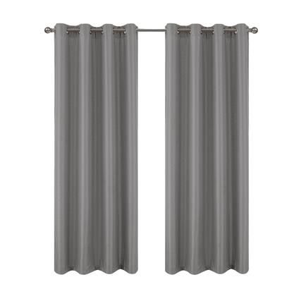 Front. RT Designers Collection - RT Designers Collection 100% Polyester 140 GSM Sedona Jacquard Grommet Curtain Panel 54" x 90" Grey - Grey.