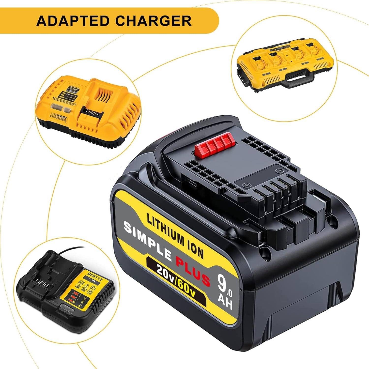 ADAPTED CHARGER  
SIMPLE LITHIUM ION TV DCB112 - 20v/60v PLUS 9.0 a