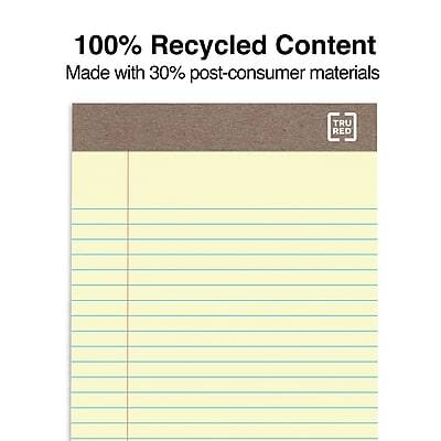 100% Recycled Content  
Made with 30% post-consumer materials  
TRU RED