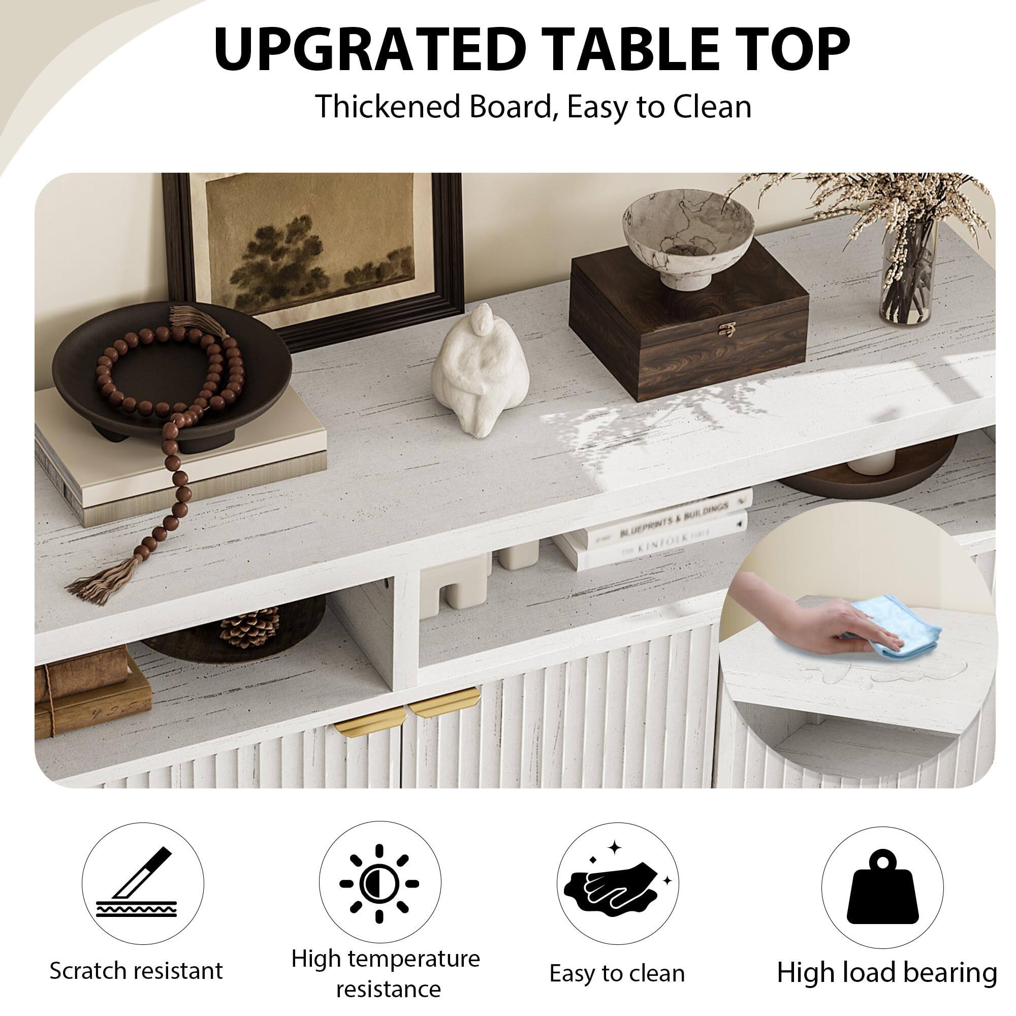 UPGRATED TABLE TOP  
Thickened Board, Easy to Clean

- Scratch resistant
- High temperature resistance
- Easy to clean
- High load bearing