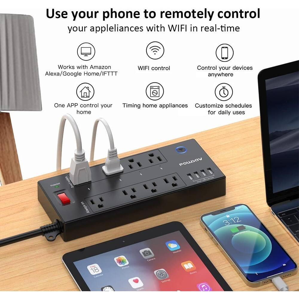 Use your phone to remotely control your appliances with WIFI in real-time

- Works with Amazon Alexa/Google Home/IFTTT
- WIFI control
- Control your devices anywhere
- One APP control your home
- Timing home appliances
- Customize schedules for daily uses