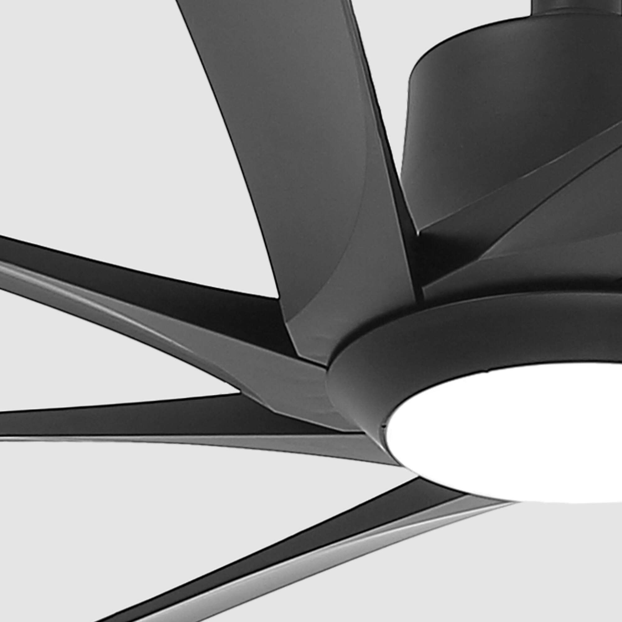 Alt View 9. Parrot Uncle - 100'' Matte Black Downrod Mount LED Ceiling Fan with Remote and 8 ABS Blades - Black.