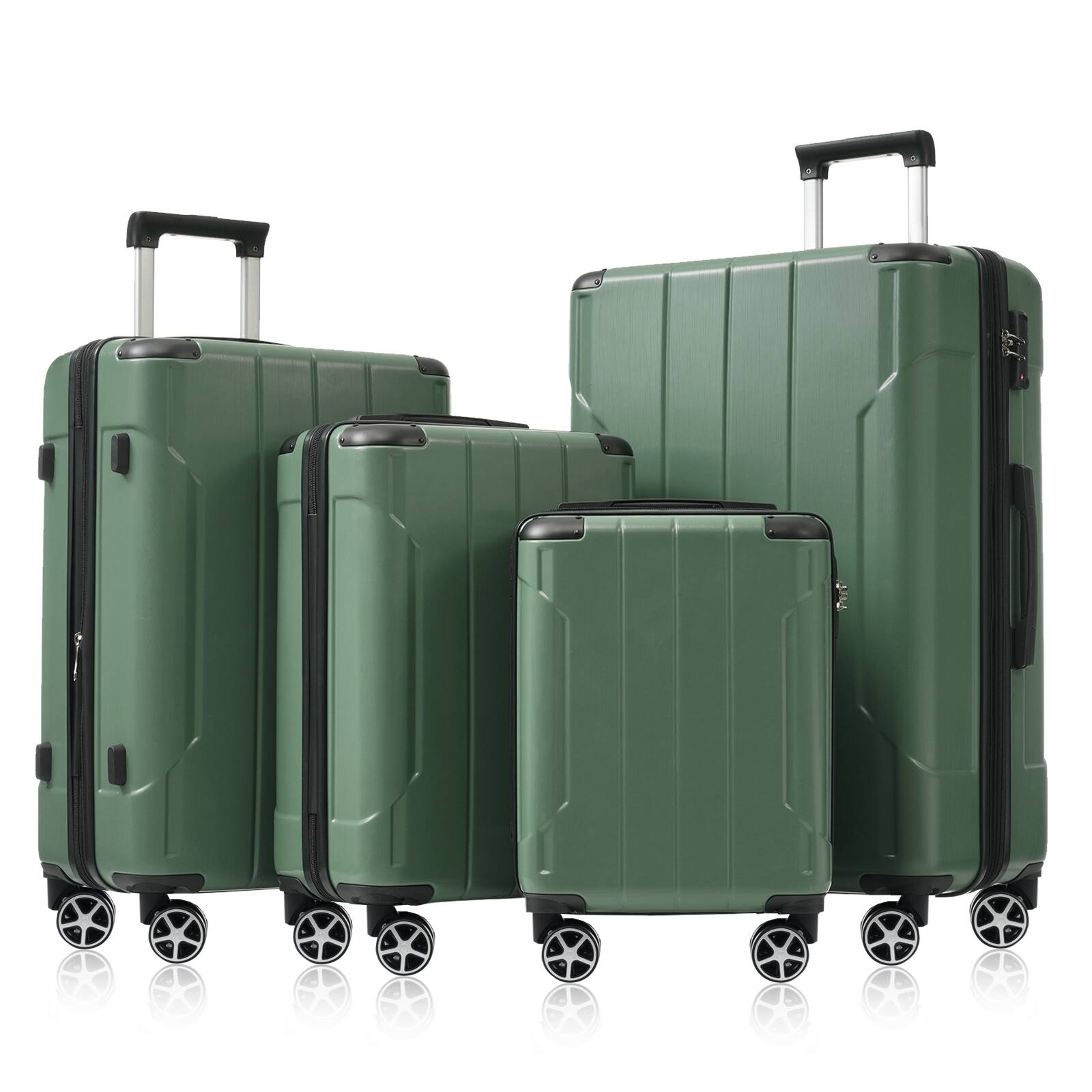 Alt View 10. Ecooso - 6-Piece ABS Hard Shell Luggage Set with Dual Spinner Wheels, TSA Lock, Duffel & Toiletry Bag, Expandable - Green.