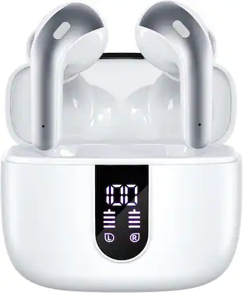 Front. Vulpecula Spade - Bluetooth Headphones True Wireless Earbuds 60H Playback LED Power Display Earphones with Wireless.