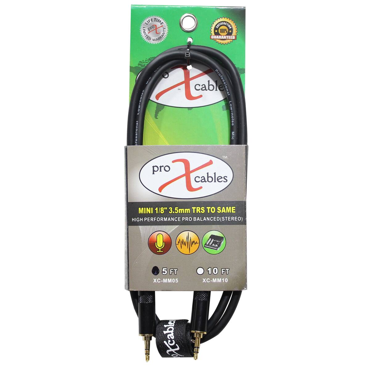 LIFETIME STARBATIONS LIMITED H 100% WARRANTY GUARANTEED MIC X Professional Low-noise Low-noise ofessional Mic TM pro Xahie MINI 1/8" 3.5mm TRS TO SAME HIGH PERFORMANCE PRO BALANCED(STEREO)  
5 FT XC-MM05 Xcables  
10 FT XC-MM10