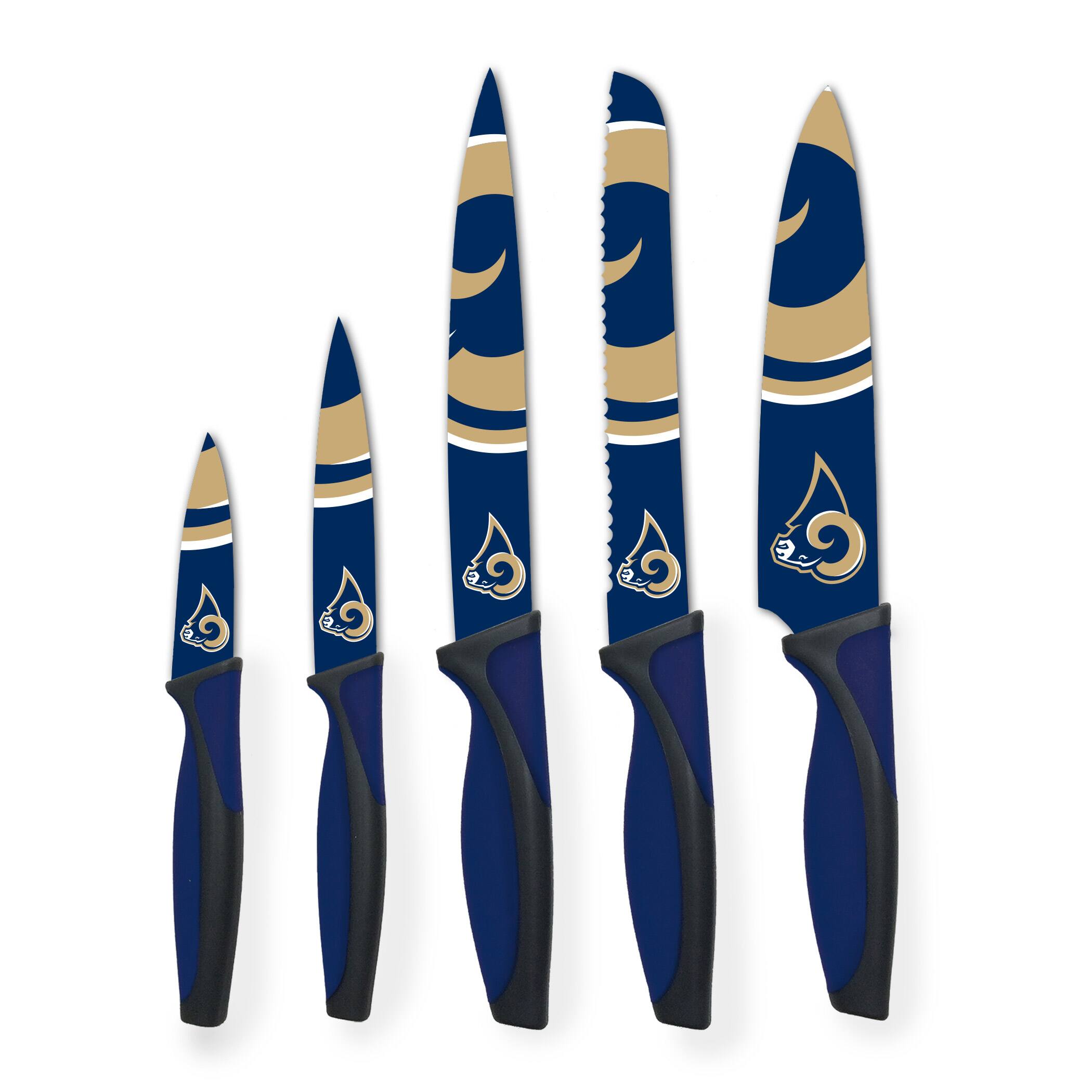 Alt View 1. Woodrow - Los Angeles Rams 5-Piece Stainless Steel Cutlery Knife Set - Multicolor.