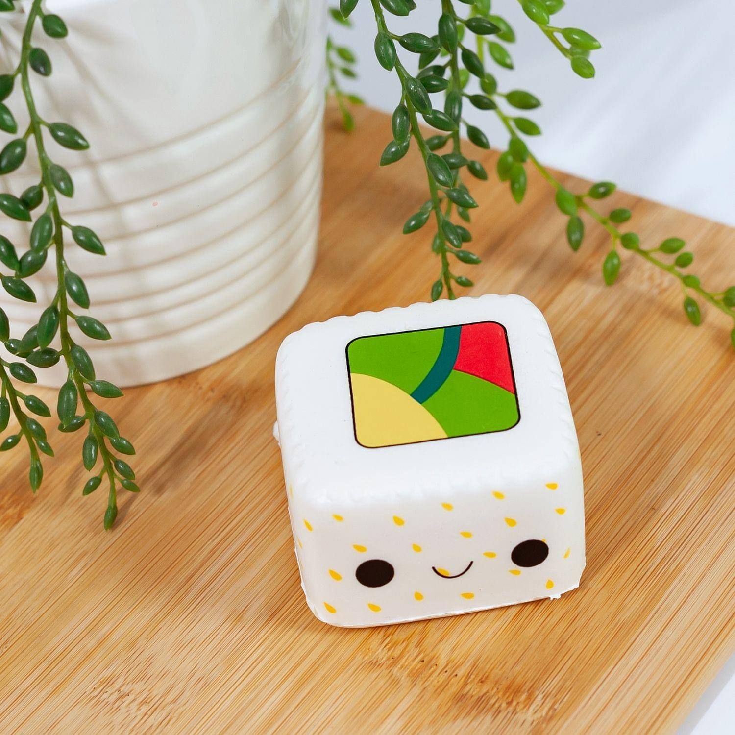 Alt View 3. Toynk - Smiling Maki Sushi Slow Rising Silly Squishy Toy and Stress Reliever - Multi-Color.