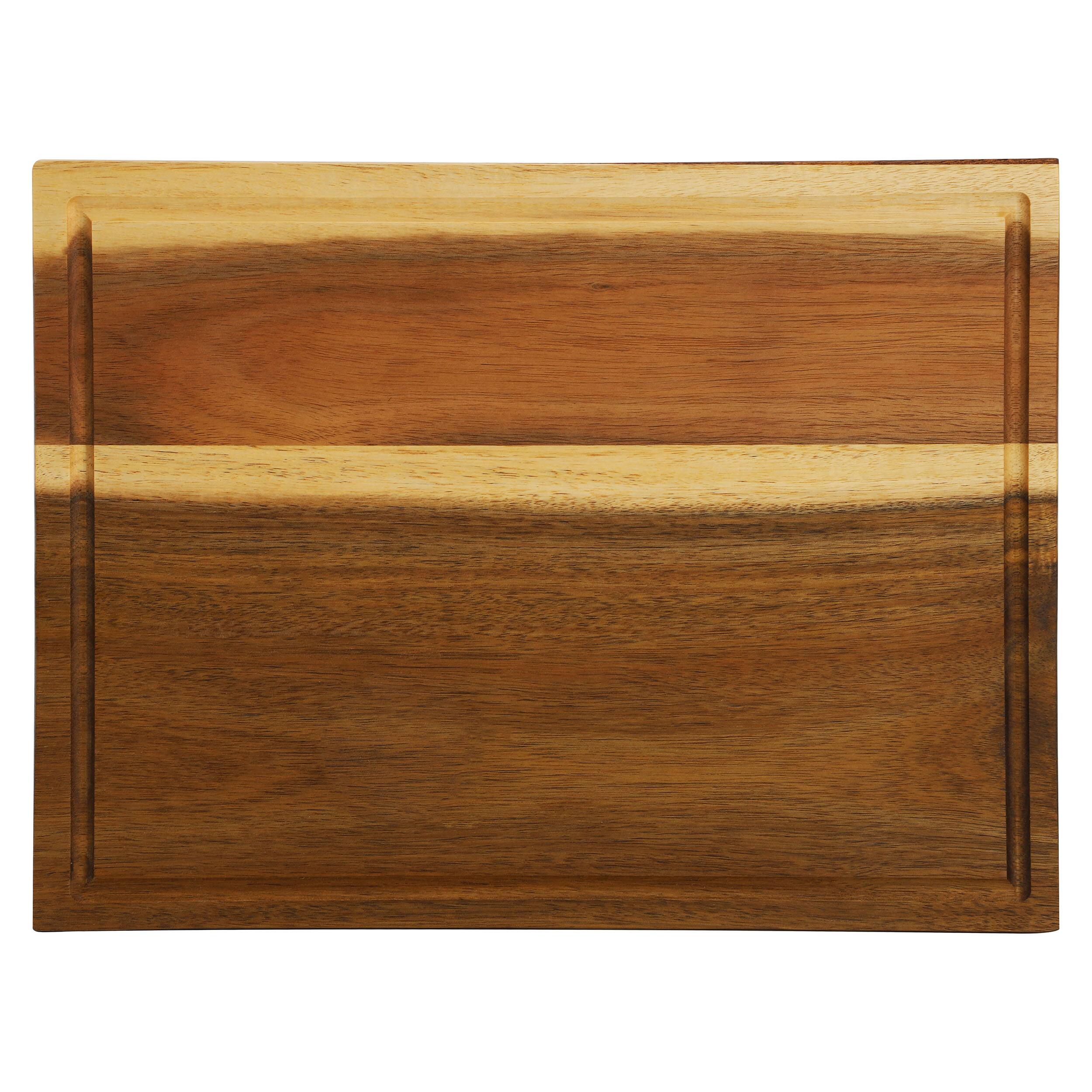 Alt View 1. MegaChef - MegaChef 15.5 x 12 Inch Acacia Wood 1.5 Inch Thick Carving and Cutting Serving Butcher Board with Juice Groove - Brown.