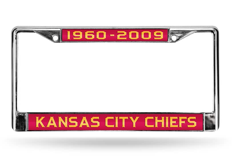 Rico Industries - Kansas City - 50th Anniversary - Chiefs Chrome Metal Laser Cut License Plate Frame - Multi