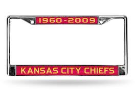 Rico Industries - Kansas City - 50th Anniversary - Chiefs Chrome Metal Laser Cut License Plate Frame - Multi