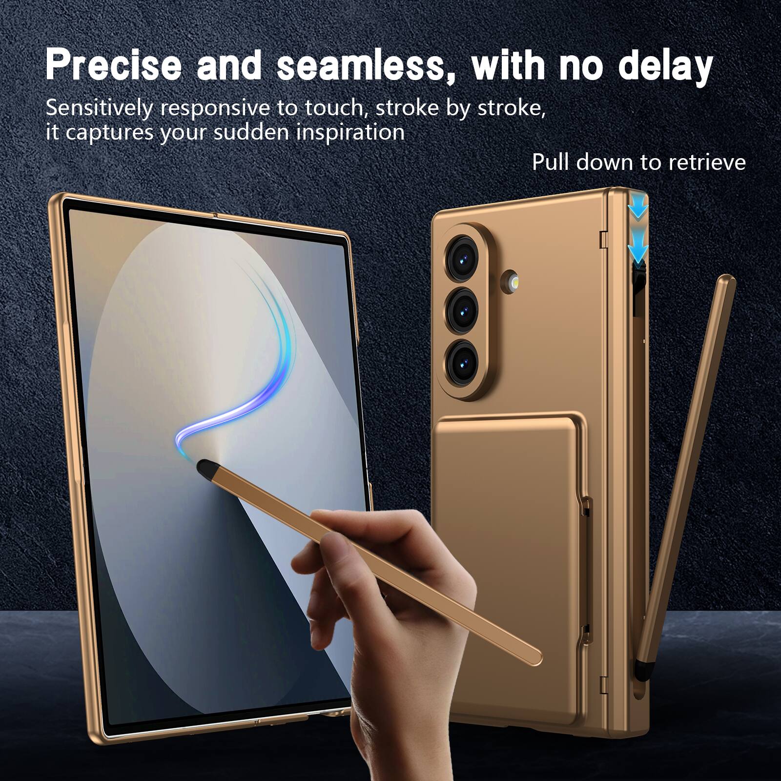 Precise and seamless, with no delay

Sensitively responsive to touch, stroke by stroke, it captures your sudden inspiration

Pull down to retrieve