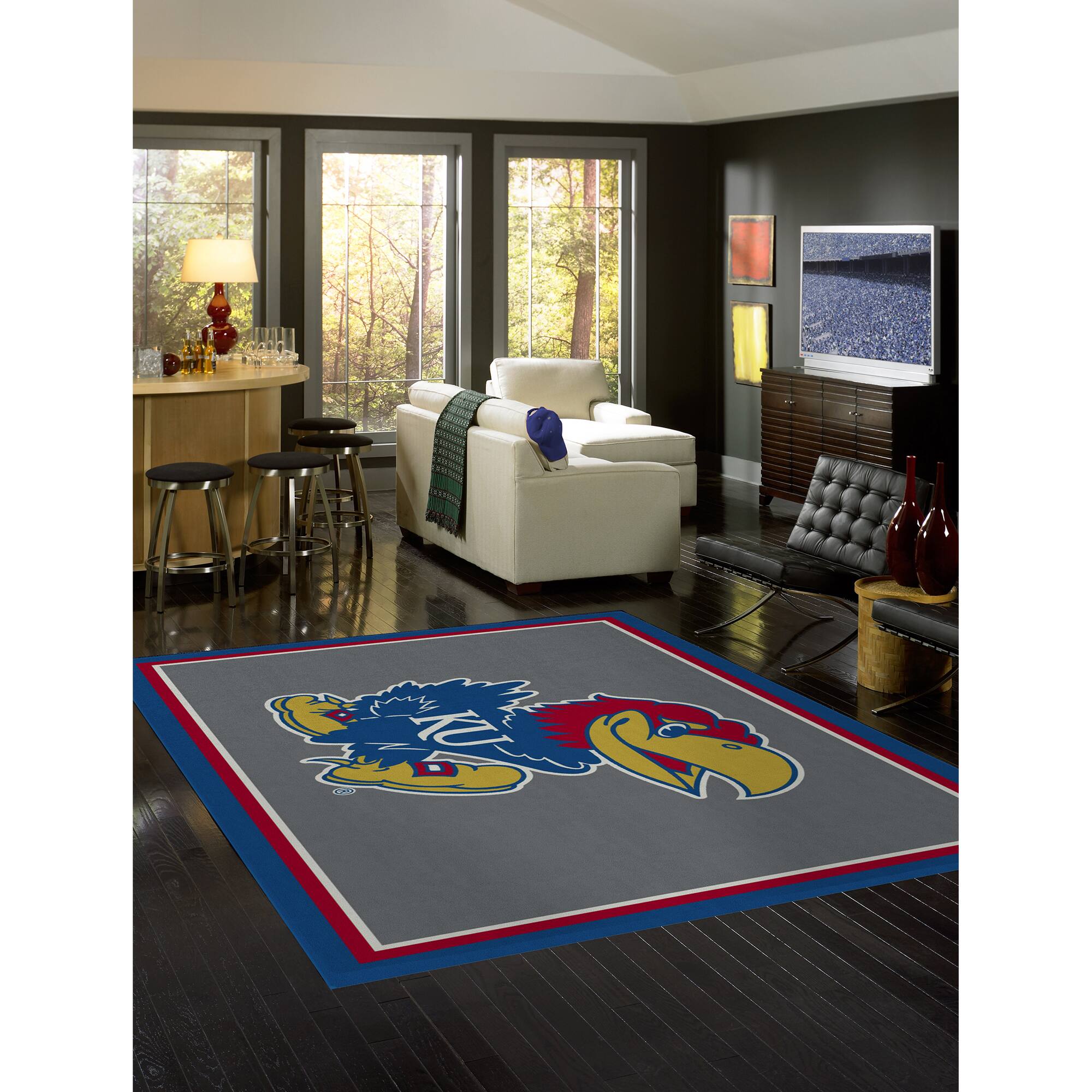 Alt View 1. Imperial - Kansas Jayhawks 7'8'' x 10'9'' Spirit Rug - Black.