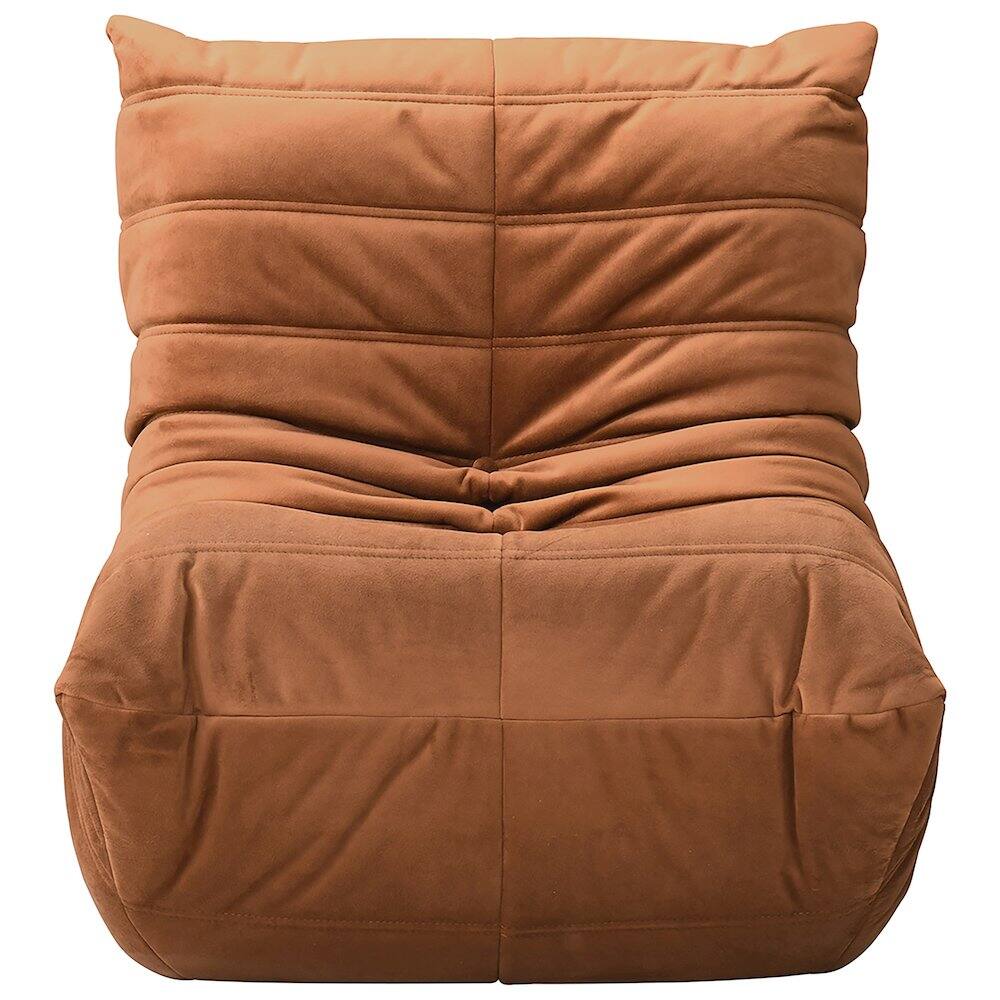 Alt View 1. Meridian Furniture - Relax Cognac Velvet Upholstered Chair - Brown.