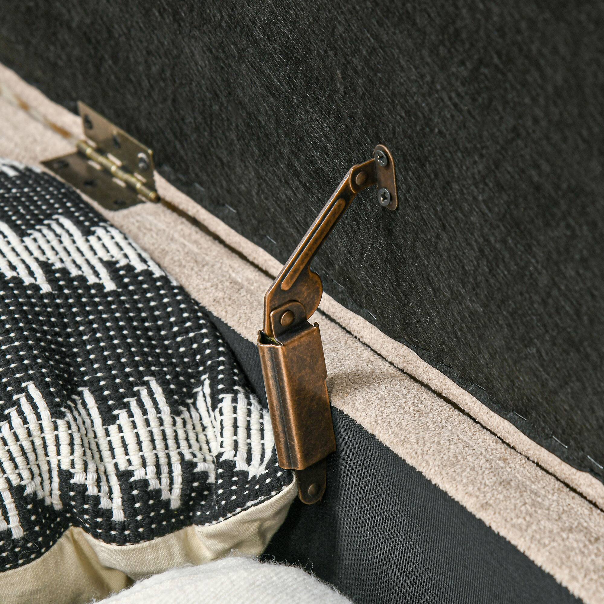 Alt View 7. Homcom - Ottoman Bench, 43.3" Upholstered End of Bed Bench with Wood Legs - Beige.