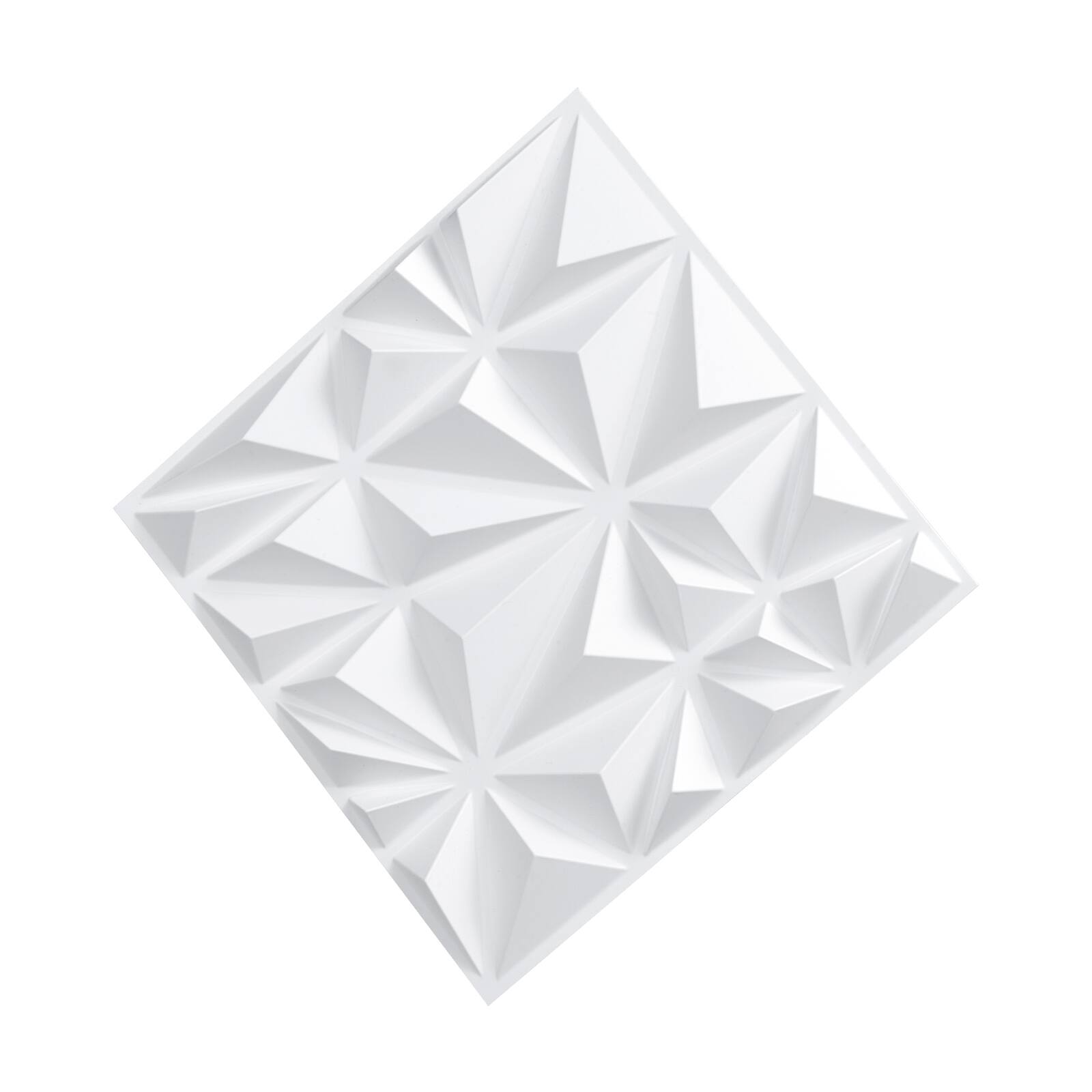 Alt View 5. VEVOR - 3D Wall Panels, 33-Pack 11.81 x 11.81 in PVC Modern Art Minimalist Diamond Tiles - White.