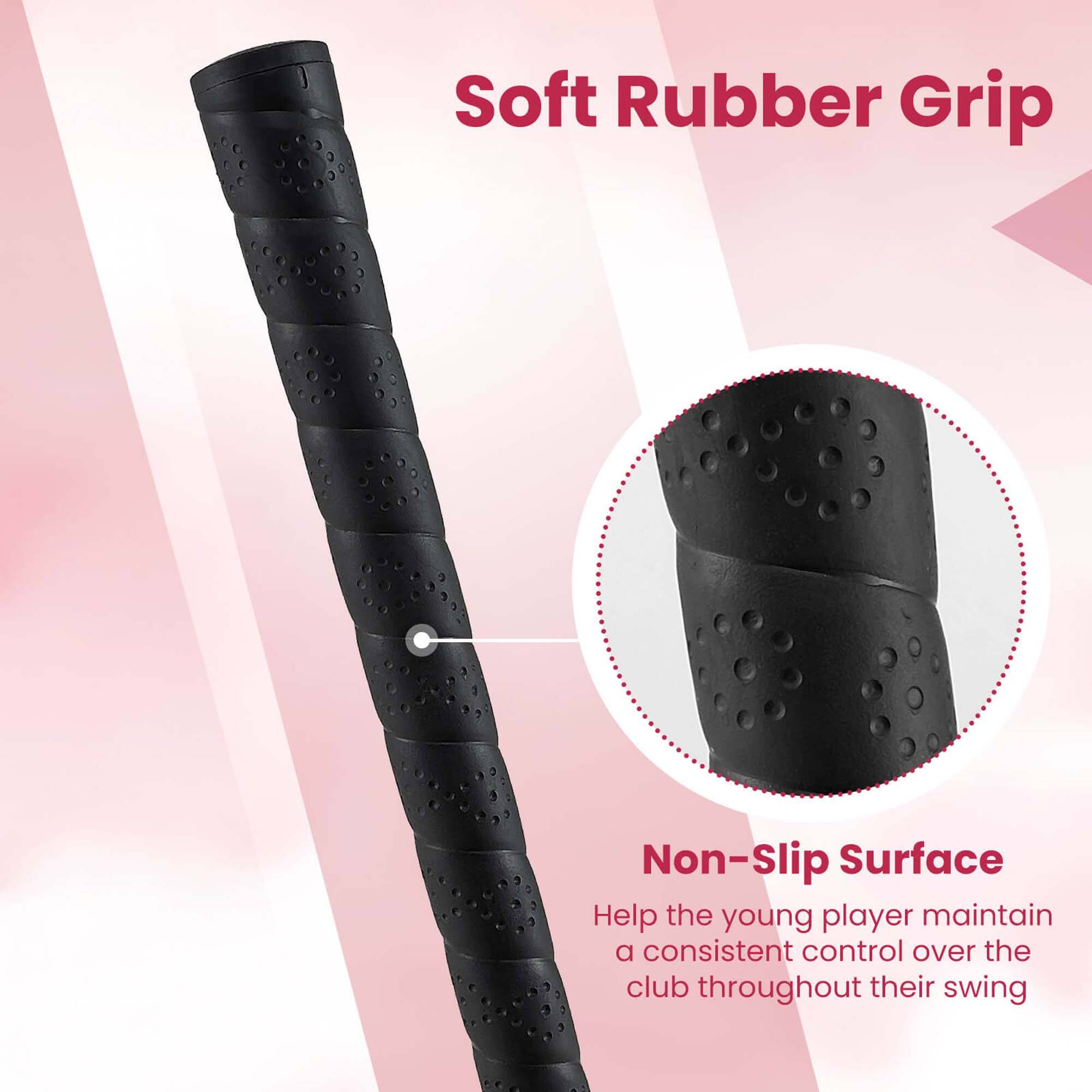 Soft Rubber Grip

Non-Slip Surface

Help the young player maintain a consistent control over the club throughout their swing